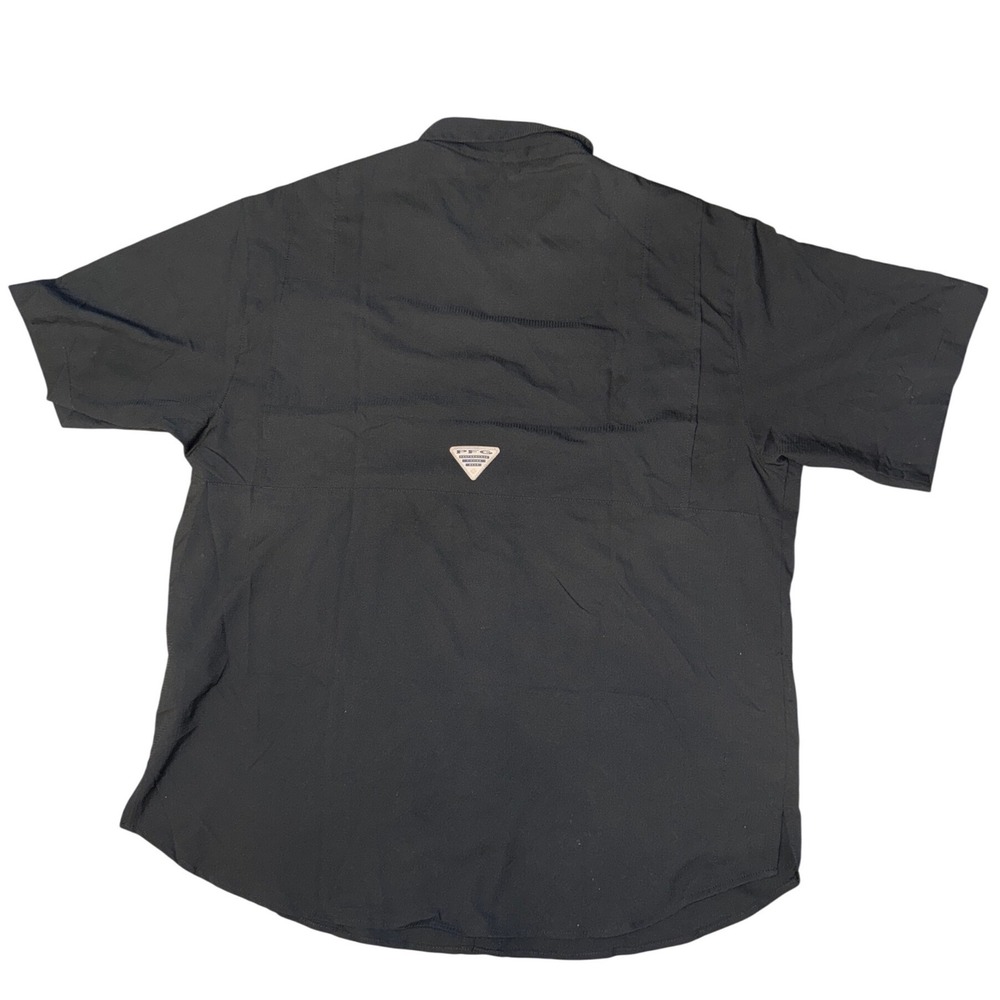 Columbia PFG Mens Black Georgia Bulldogs Short Sleeve Fishing Shirt L Omni Shade - Picture 2 of 8